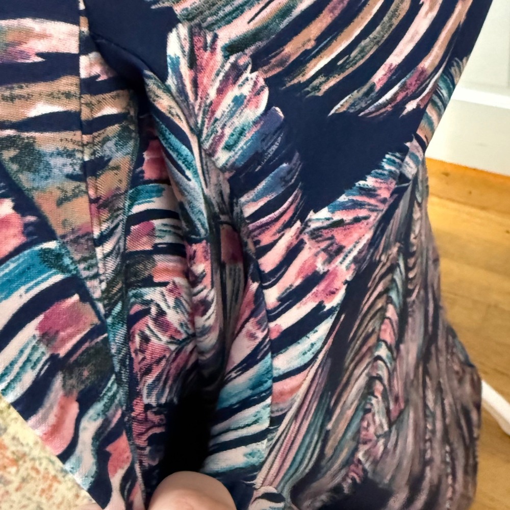 24Seven Comfort Maxi Dress 1X Beach Tropical Palm Coastal Resort Travel Lounge - Picture 4 of 7